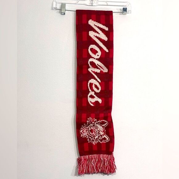 Chicago Wolves | Red Unisex Knit Scarf Fringe - Picture 6 of 6